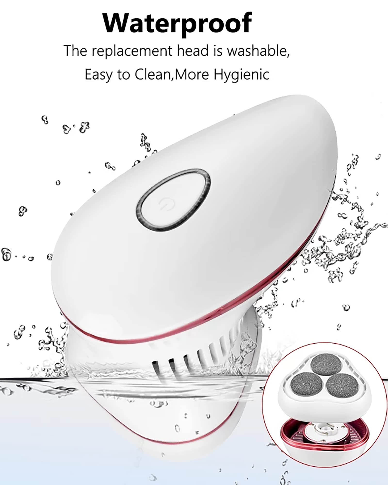 Kit de removedor de callos de pie eléctrico con iluminación Lima de pie recargable Herramientas de pedicura Amoladora de pie al vacío 3 rodillos y 2 velocidades para pies secos, muertos y agrietados