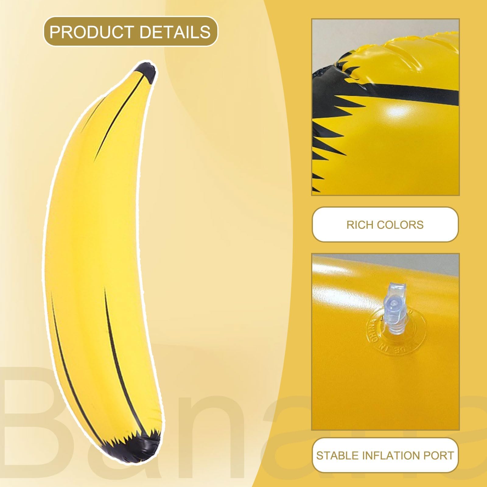 UILYNIU 3 Pièces Banane Gonflable 68 Cm - Flotteur Piscine Géant Fun Pour Été Plage Fêtes Ados Adultes