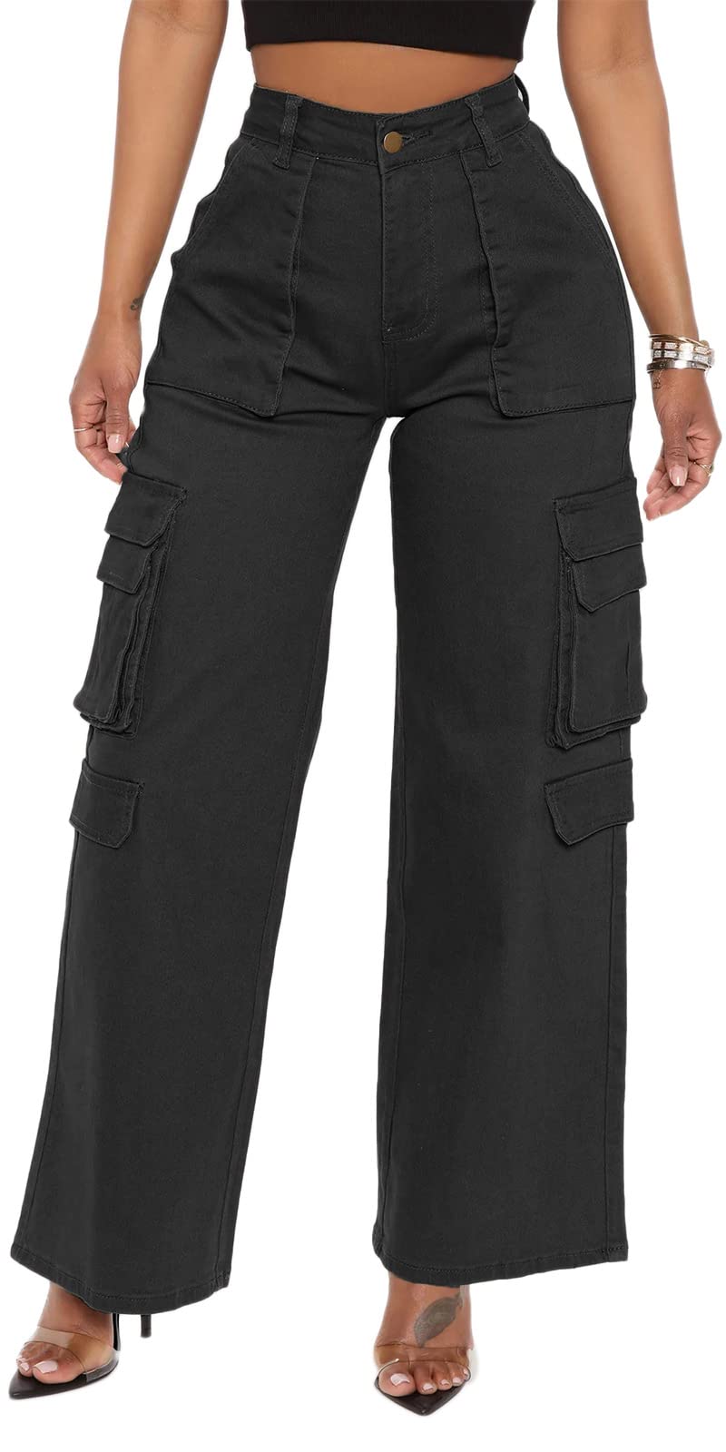 BEJONS Womens Relaxed Fit All Day High Waist Cargo Pants