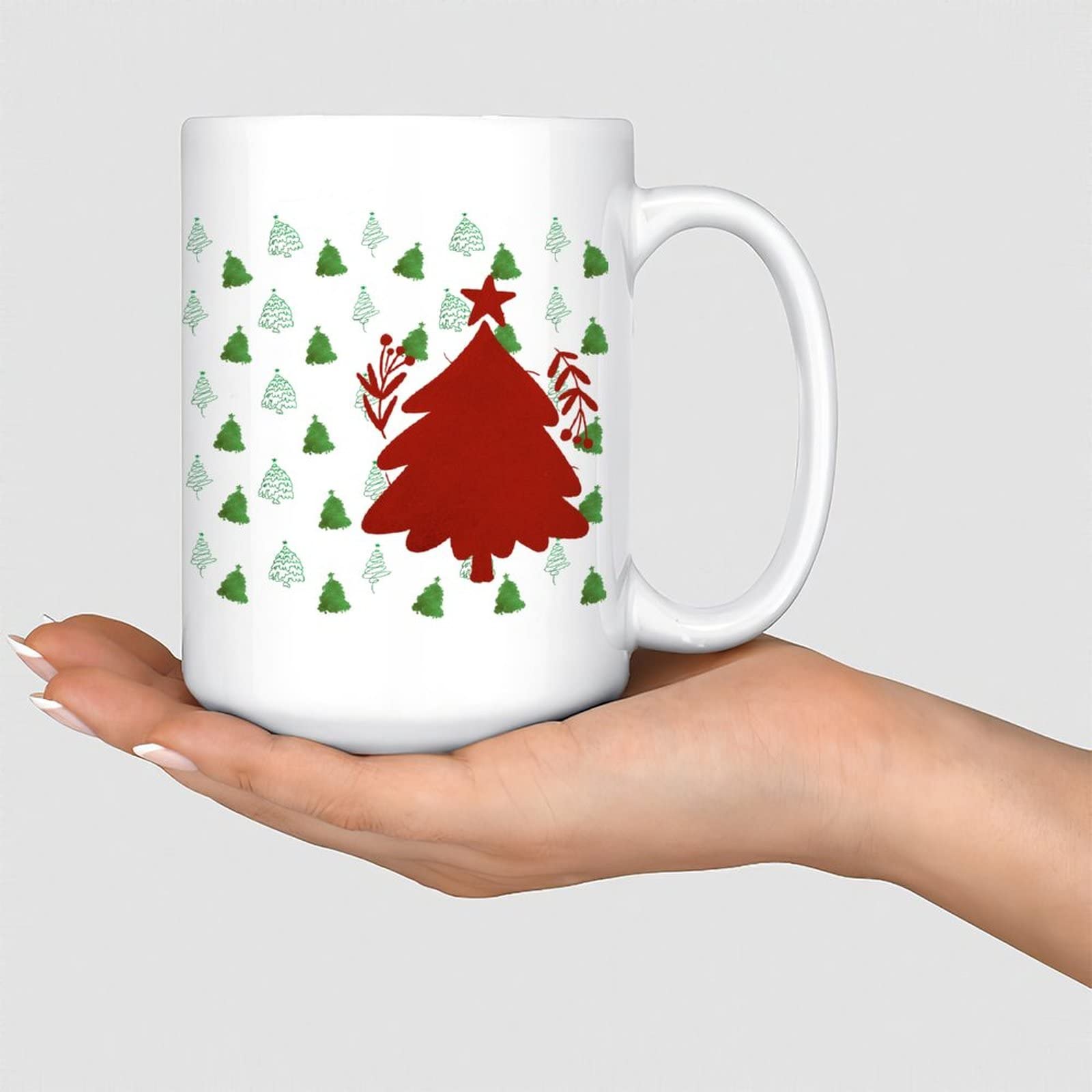 Mug Taza De Navidad Porcelana Blanco Negro Decoración De Navidad Para Casa B1049
