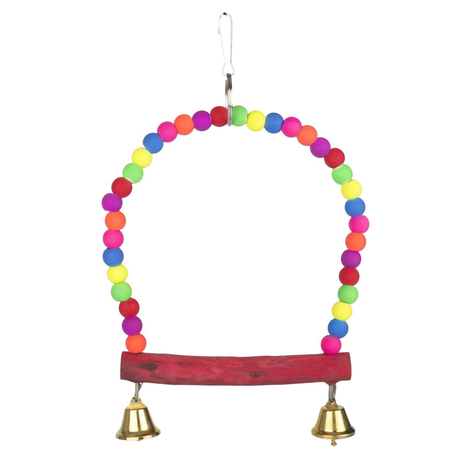 KSK Bird Swing Cage Accessories for Cockatiels Conure Bird Swing for Parakeets Small Medium Bird Handmade Natural Wooden Colour Full beeds Bird Toys cage Accessories. (B01M27N31V) Amazon Price History, Amazon Price Tracker