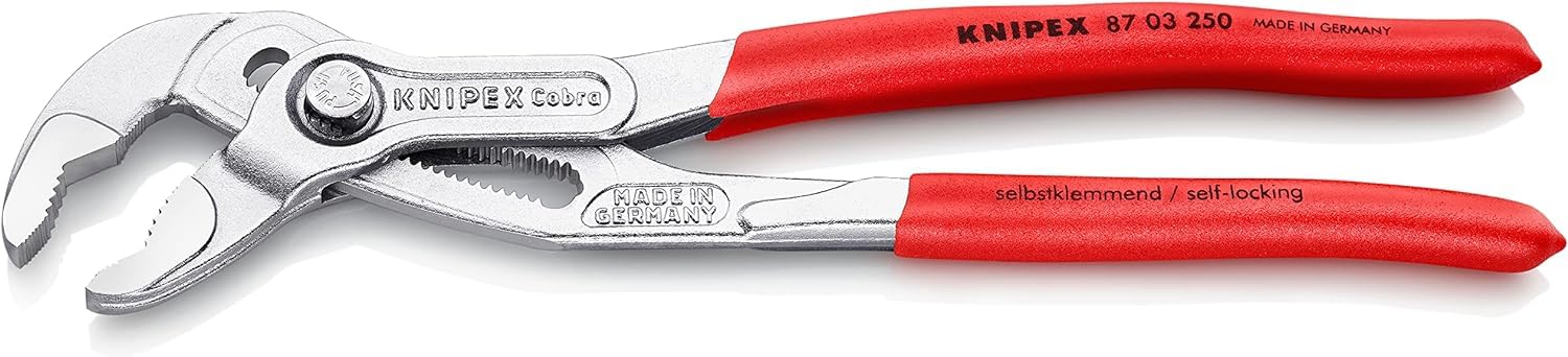 KNIPEX Cobra Szczypce nastawne do rur nowej generacji chromowany pokryte antypoślizgowym tworzywem sztucznym 250 mm, 87 03 250