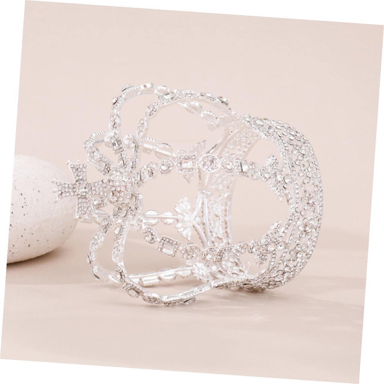 Yardwe Rhinestone Bridal Wedding Tiara Crown Elegant Bride Fairy Circlet Vintage Crystal Headpiece for Women Party and Ceremony
