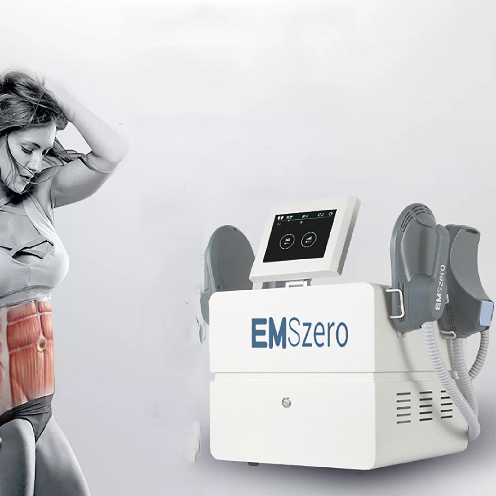 Macchina Per Scolpire Il Corpo EMS,macchina Dimagrante Magnetica Con 4maniglie E Display LCD, Energia Intensità Regolabile Al 100% E Frequenza 5-100Hz,effetto Aumentato Del +100%,nessun Rimbalzo