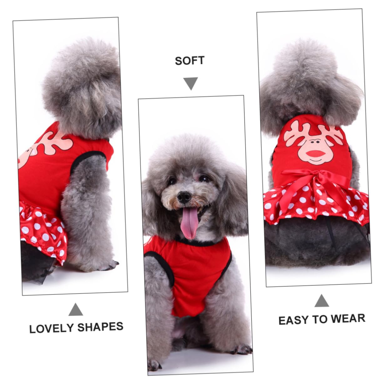 Didiseaon 3 Pz Vestito Natalizio Per Animali Domestici Felpa Con Cappuccio Cane Costume Da Gatto Felpe Per Cani Costume Da Cane Tuta Da Cucciolo Poliestere Impostare Natale