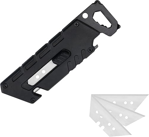 ALBATROSS Cuchillo utilitario con 3 cuchillas reemplazables SK5, multiherramienta con destornilladores, llave, cortador de cuerda y abridor de