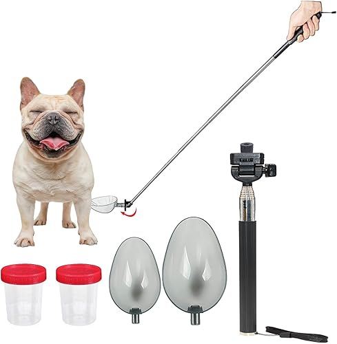 Colector de orina para perros y gatos, receptor de muestras de orina de perro con mango telescópico para suministros veterinarios, el palo de orina