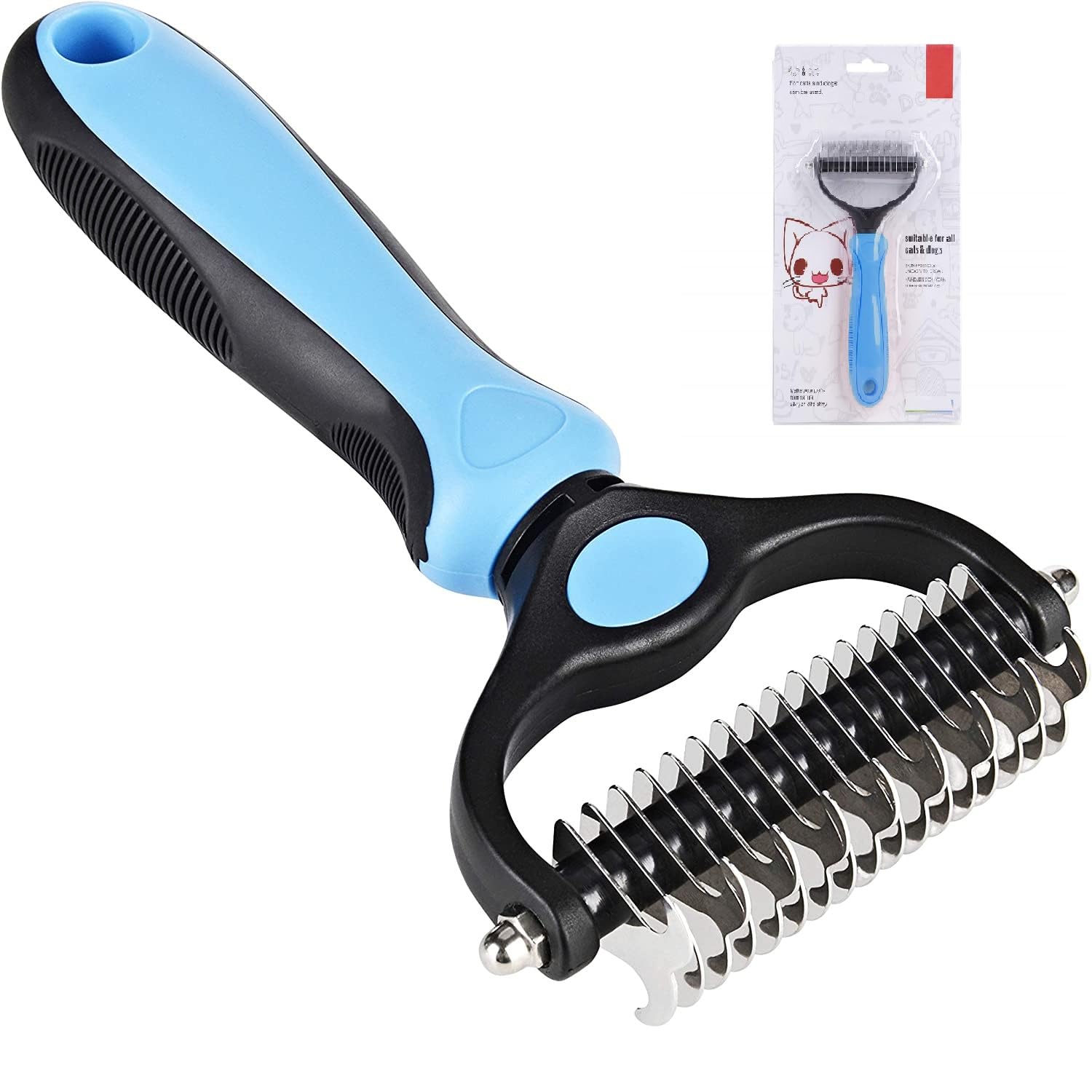 JUGUTEE Pet Grooming Brush,Double Sided Undercoat Rake Comb-Shedding and Dematting Tool for Dogs and Cats (B0C7GFQH4X) Amazon Price History, Amazon Price Tracker