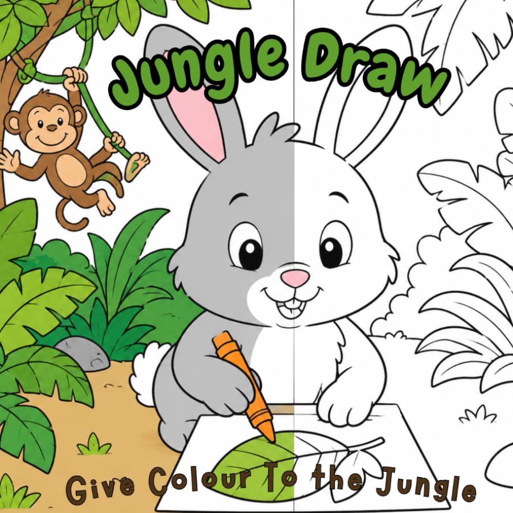 Jungle Draw: jungle animal colouring book