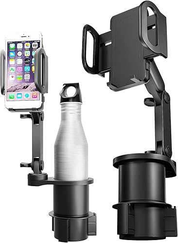 Miniatura 8 de SXhyf Nuevo expansor de portavasos para automóvil con soporte para teléfono, soportes de automóvil aptos para iPhone y teléfono inteligente, Negro -