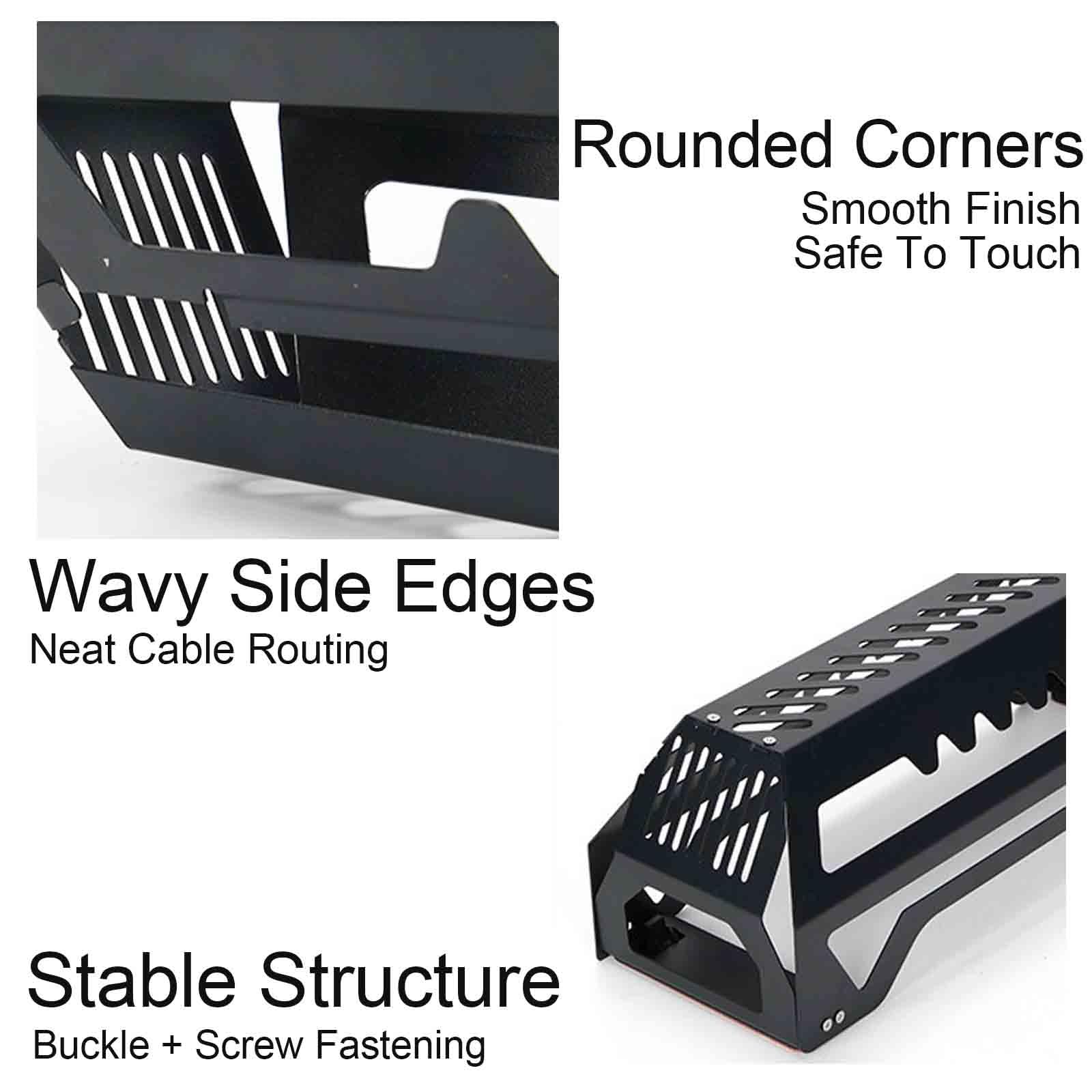 Bandeja Cable Management Bajo Escritorio 45cm, Organizador Cables de Acero Canaleta para Escritorio Oficina y Gaming