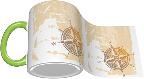 Miniatura 3 de Taza de café vintage con brújula rosa, tazas de café de cerámica con asa, tazas de té, tazas para café, tazas para beber, regalos para mujeres y