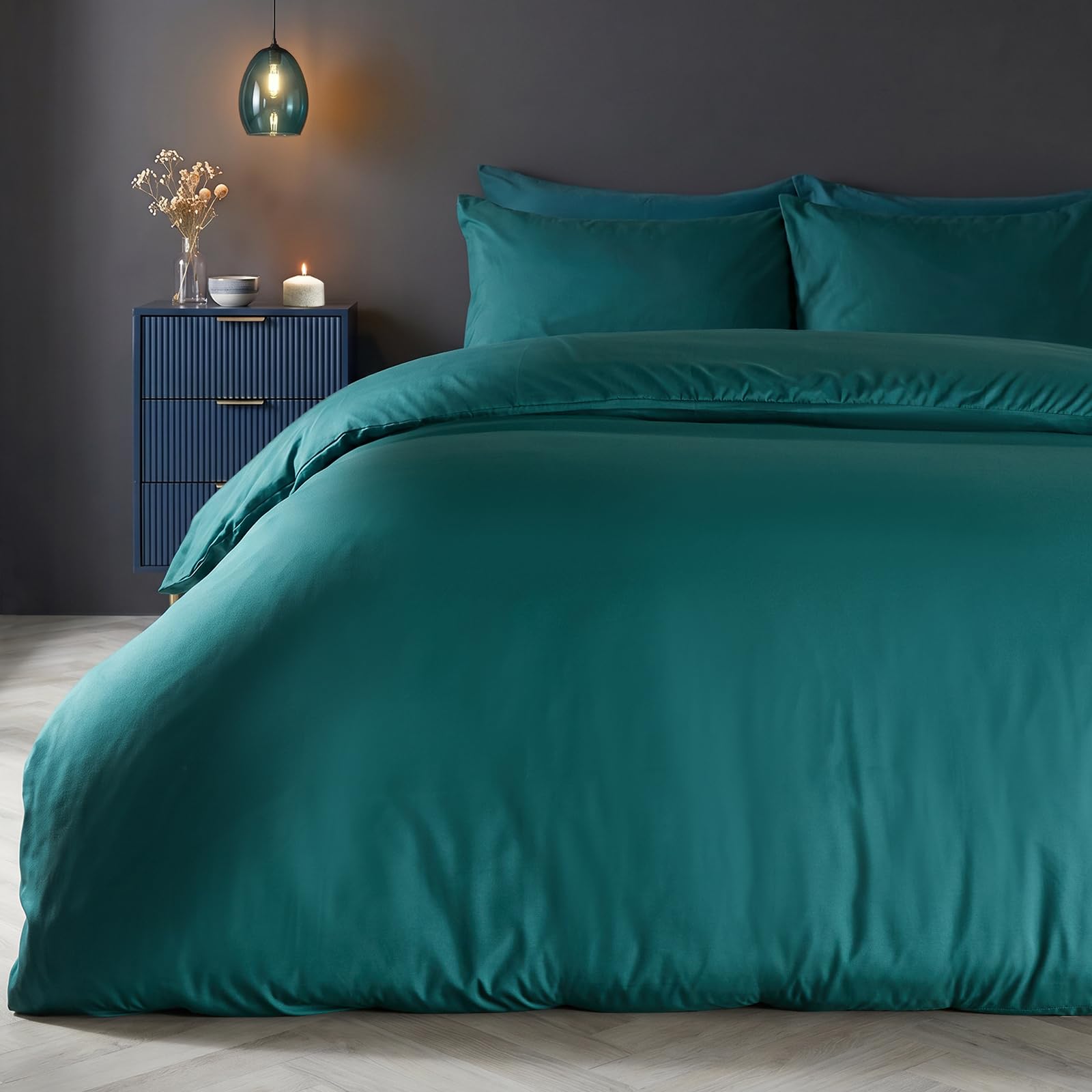 OHS King Duvet Cover Set - Teal - Polyester