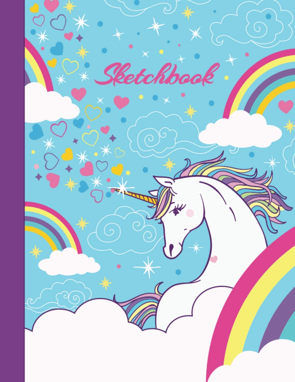 Sketchbook for Girls: Unicorns & Rainbows Sketch Book for Kids - Blank Pages for Sketching, Drawing, Writing, and Doodling - Large 8.5 x 11 Drawing Pad - Gift Idea for Young Artists