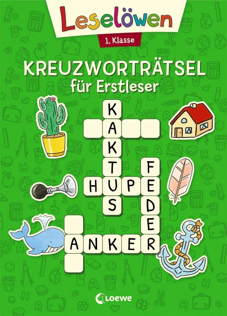 Leselöwen Kreuzworträtsel für Erstleser. 1. Klasse (Grün): Blau