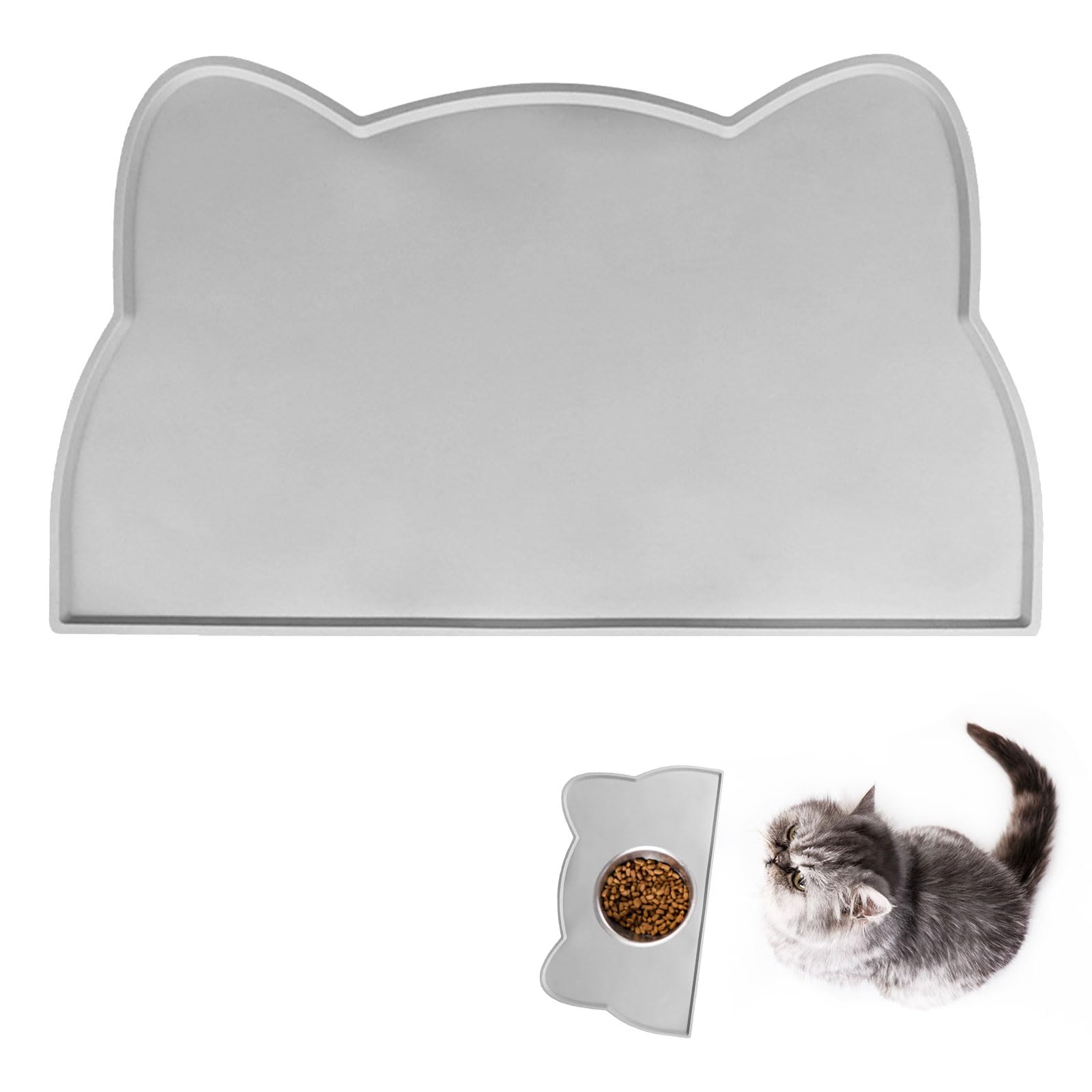 Tappetino Ciotola Cane Gatto,Tappetino per ciotole gatto,Tappetino Ciotola per Cani e Gatti in Silicone,Tappetino Ciotola Cani e Gatti,Antiscivolo Silicone Tappetini Cibo Tappetino Sottociotola
