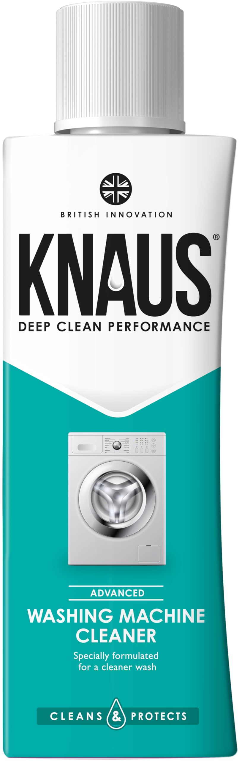 KNAUS 5-in-1 Washing Machine Cleaner | Deep Cleans & Descales | Removes Limescale, Mould, Grime & Odours | Value 3-Dose Bottle