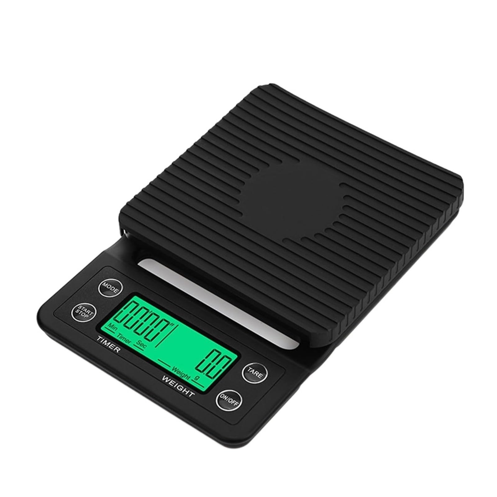 HPTHLY Smart Coffee Scale Kitchen Food Scale Digital Electronic Scale with Timer Precision Jewelry Scale Mini Household Weighing Scale (Black-3KG)