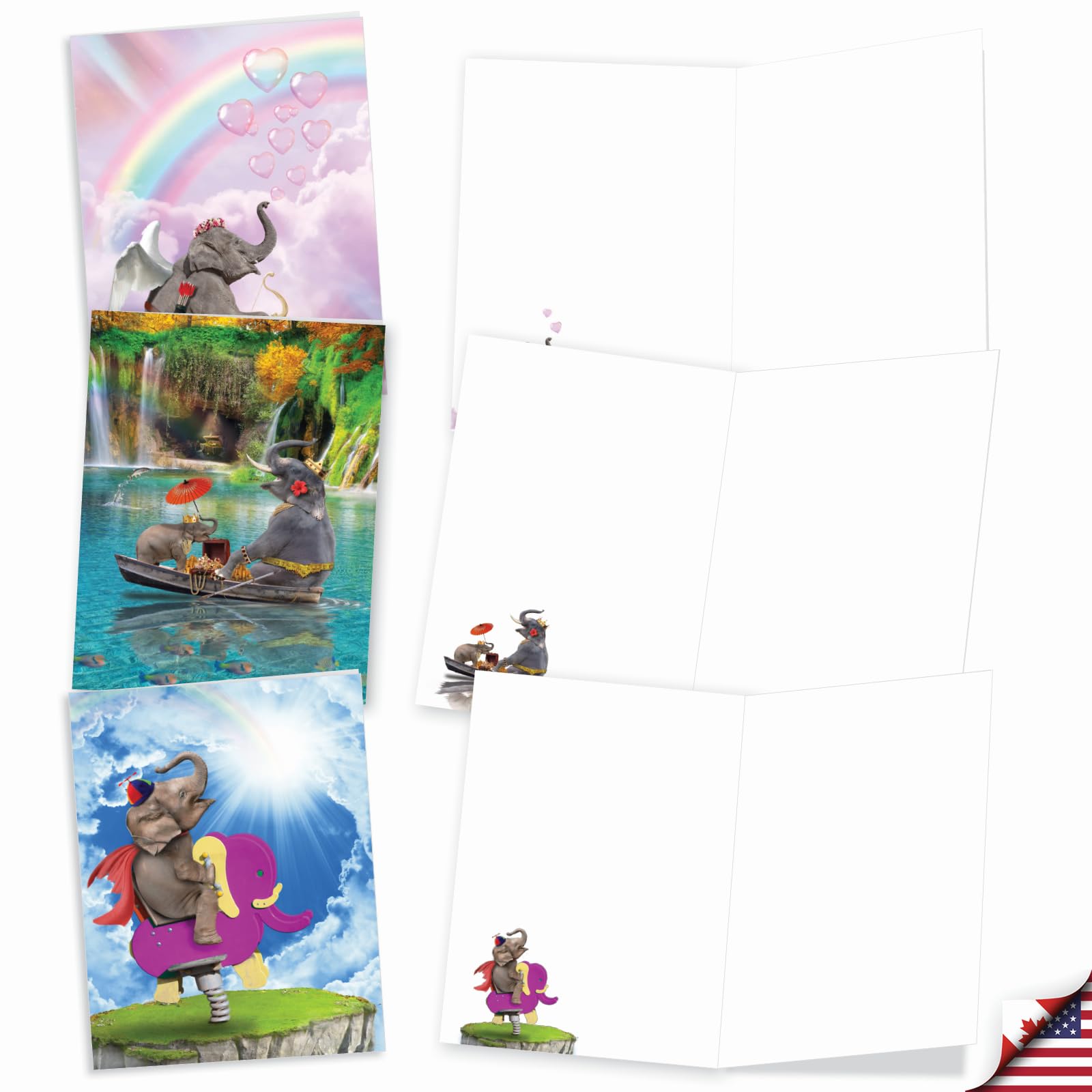 20 Assorted Blank Greeting Cards Box Set - 4x5 Inch, Nature Wildlife Designs, All Occasions Notecards With Envelopes