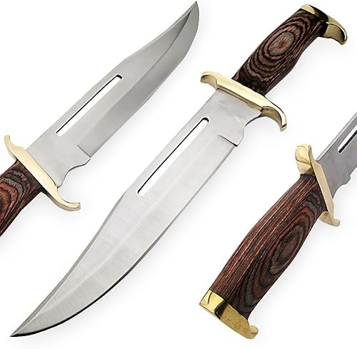 Miniatura 2 de Armory Replicas Coyote Code of the West - Cuchillo de caza táctico prémium para caza, campamento y supervivencia, hoja forjada, agarre de madera