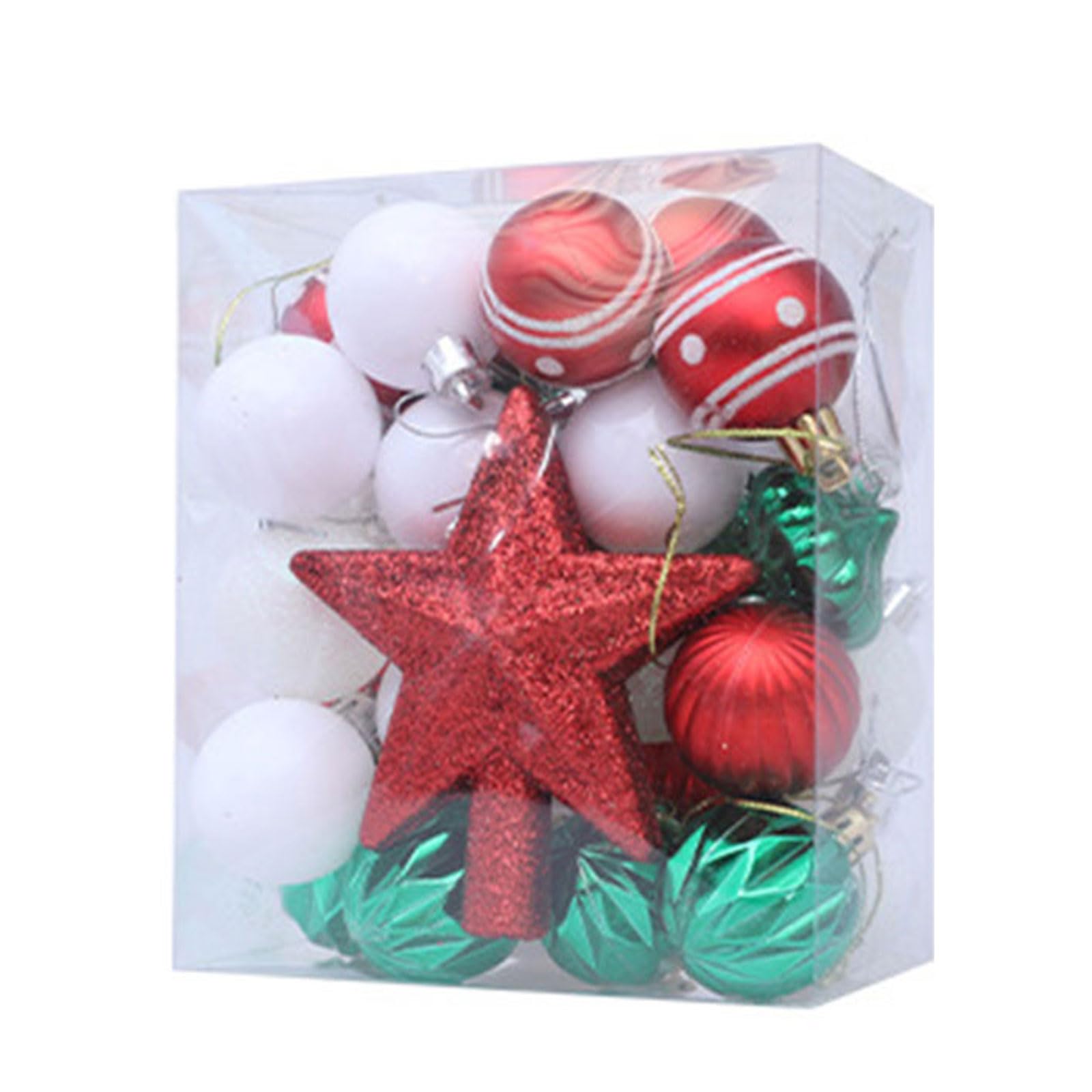 Tsophreniq Red And Green 31Pcs Shatterproof Christmas Baubles Ball Hanging Ornament Christmas Tree Decoration For Wreath Mantels Winter Holiday Tree Ornaments Red White Green Ornament Set
