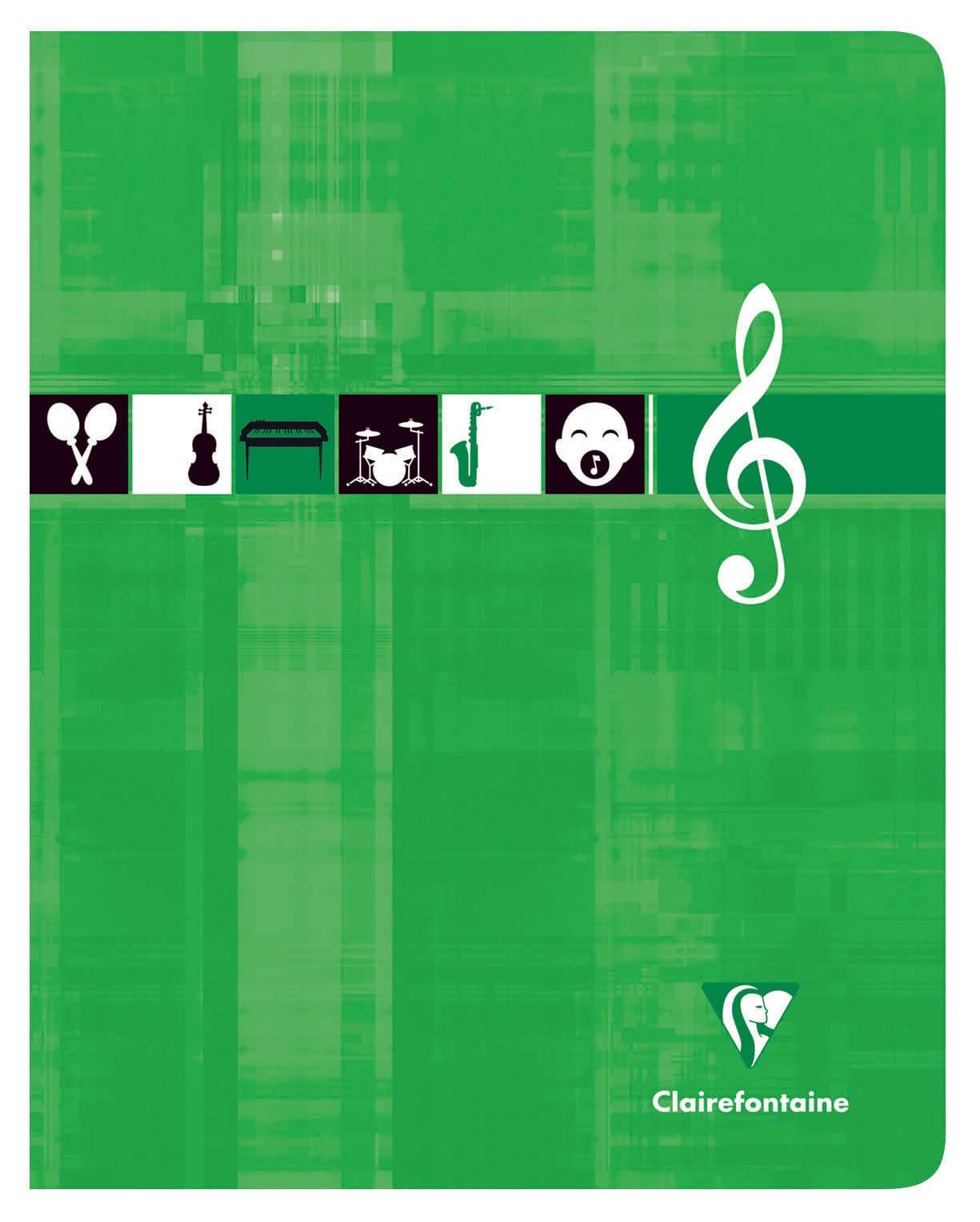 Clairefontaine 3798C - Cuaderno con grapas de música y canciones, 17 x 22 cm, 56 páginas, pequeñas baldosas y coberturas con líneas, papel blanco 90 g, tapa para Sobres con película, color aleatorio