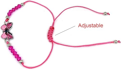 Miniatura 3 de Juego de 12 pulseras de cuentas de cristal tejidas con mariposas y mariposas, para niños, regalo de fiesta, ajustable