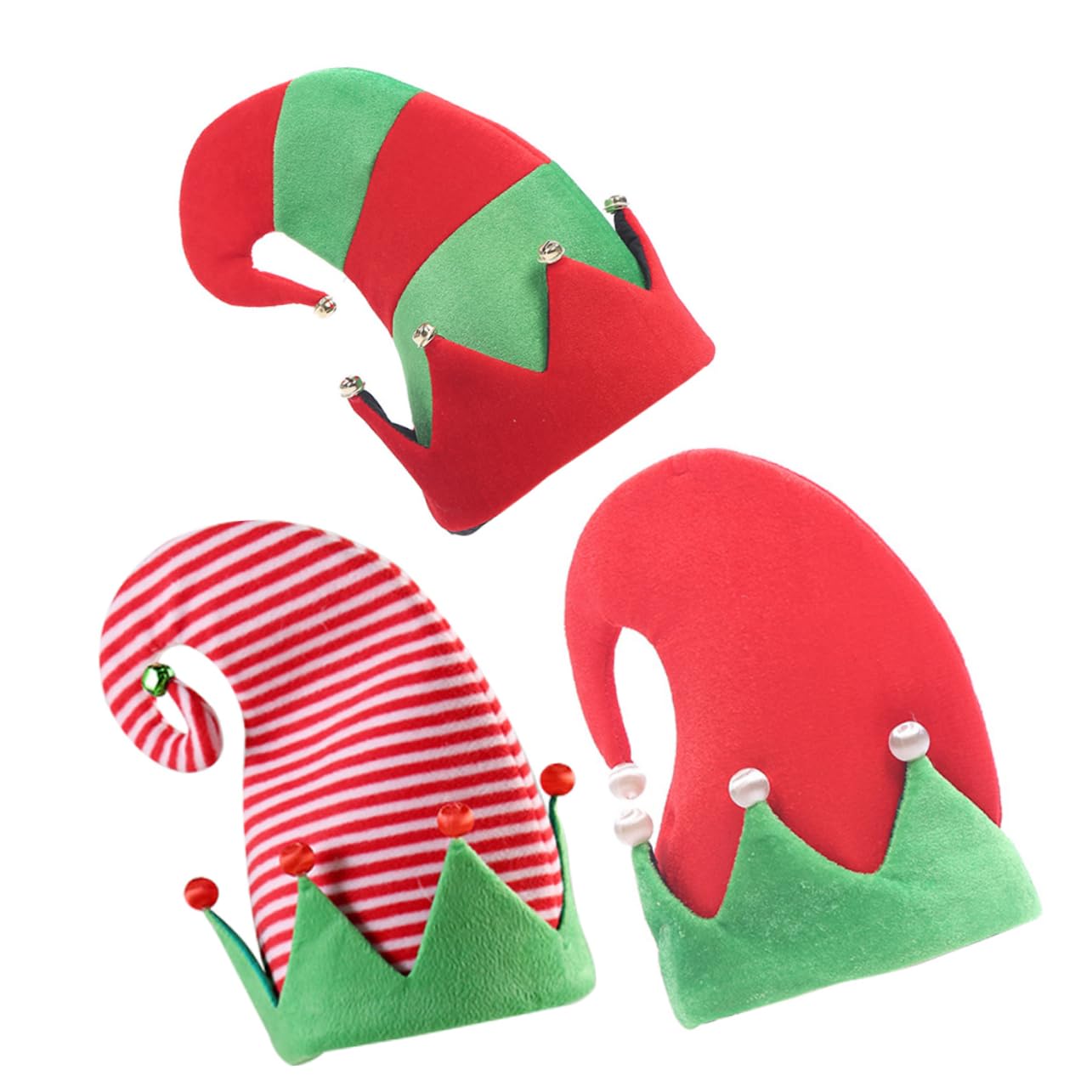 3piezas Sombreros Navideños De Flanela Campanas Accesorios y Decoraciones