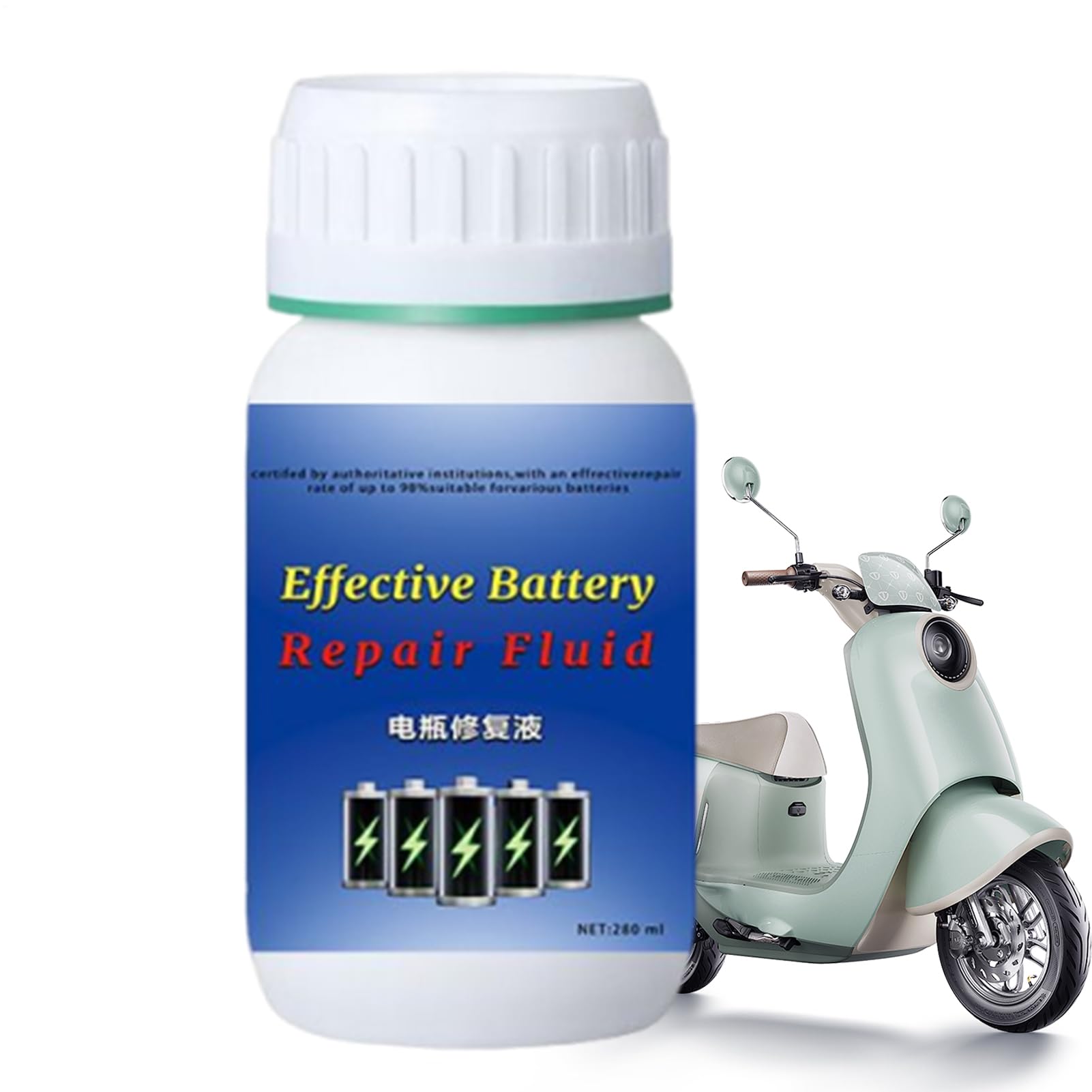 Liquido Ripristino Batteria 280 ml Additivo Ricarica per Moto Carrelli Golf Camion Barche
