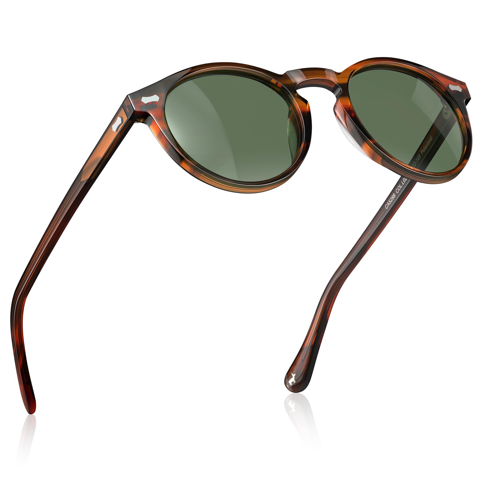 Carfia Retro Occhiali da Sole Uomo Polarizzati Occhiali Unisex per Uomo e Donna con Struttura in Acetato e Protezione UV400