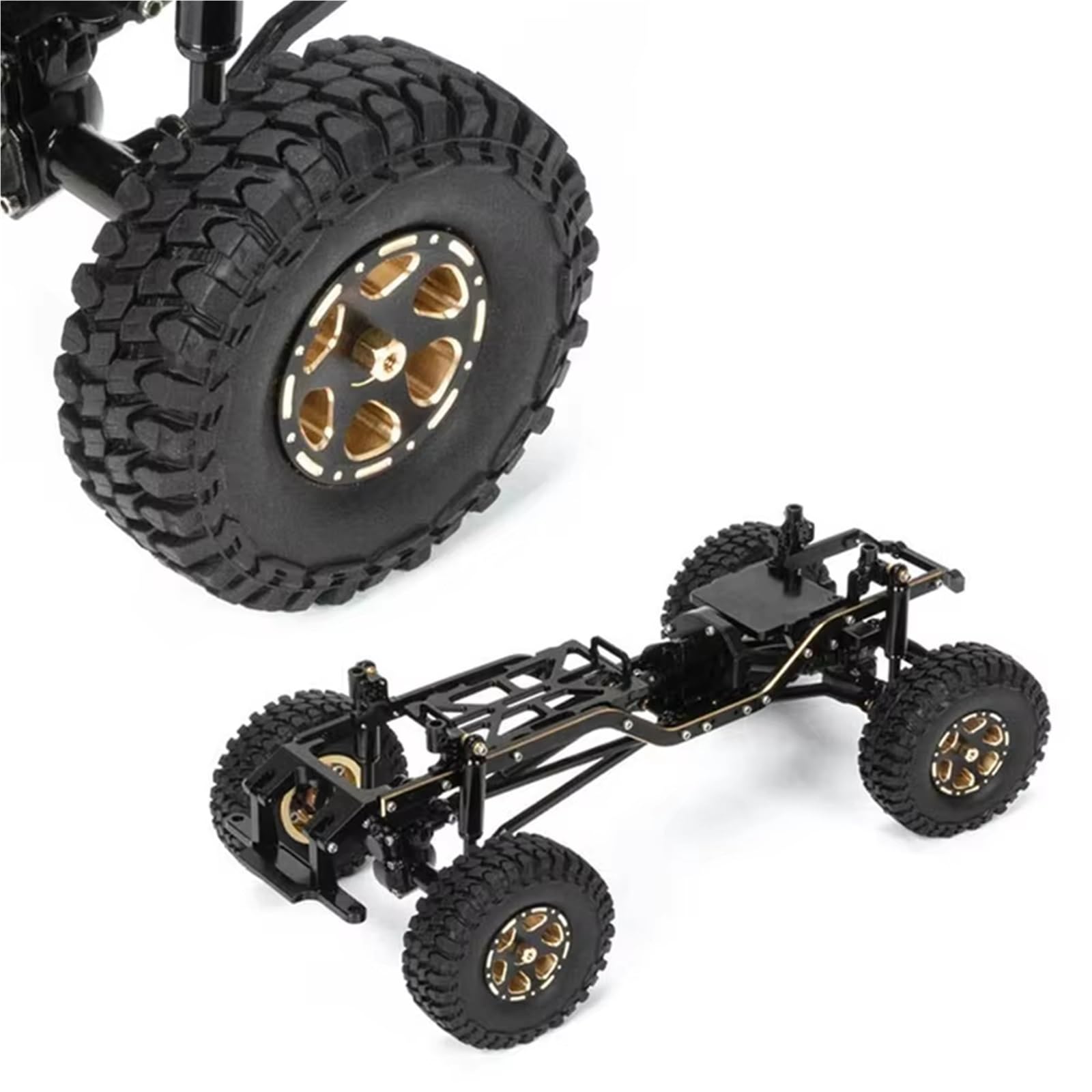 RC Car Pneumatico Ruota Compatibile con Axial per SCX24 per FMS per FCX24 per Enduro24 1/18 1/24 RC Crawler 1.0 Wheel Rim Pneumatici Tutti per Accessori per Terreni