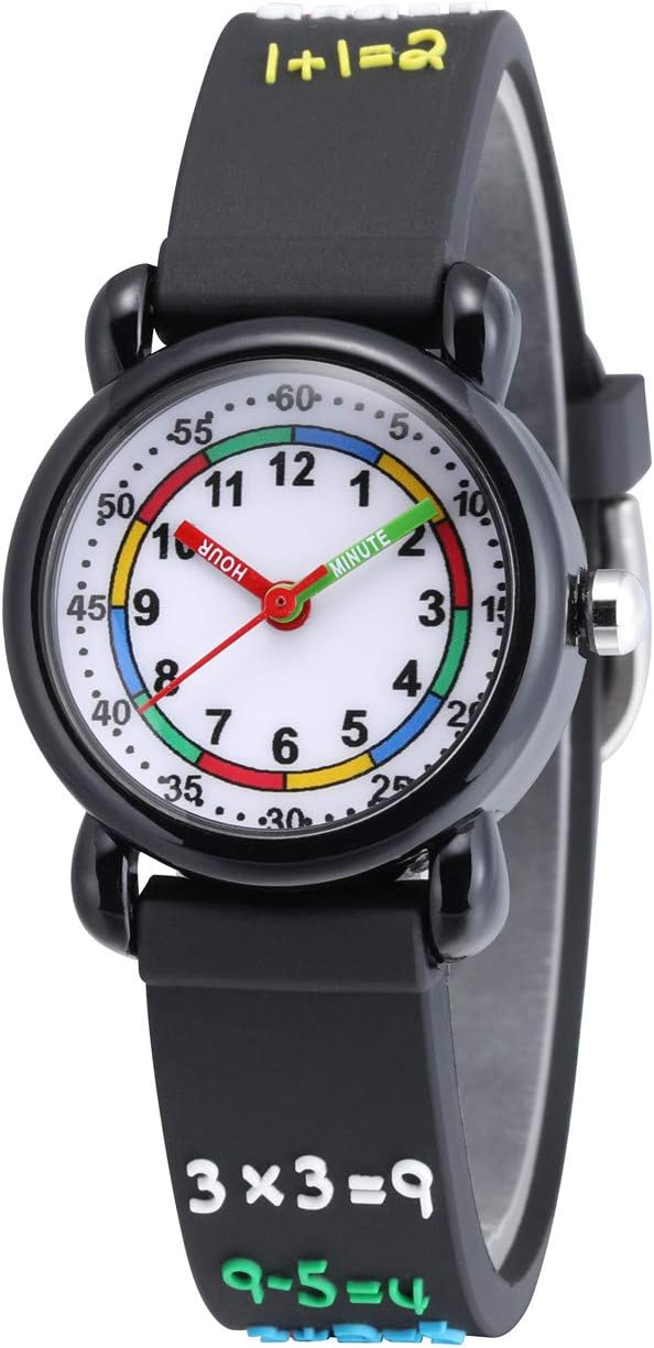 Cute Toddler Children Kids Watches Ages 3-8 Analog Time Teacher 3D Silicone Band Cartoon Watch for Little Girls Boys