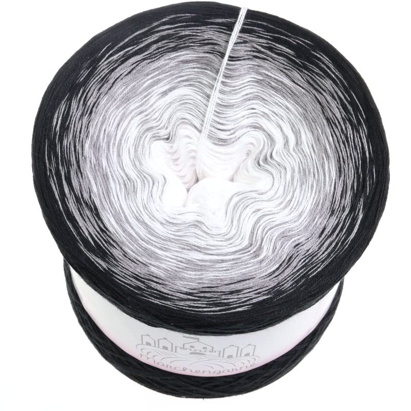 Bobine Fil à Tricoter 4 Brins 200g 760m - Dégradé Gris Moyen Coton Polyacrylique Pour Crochet