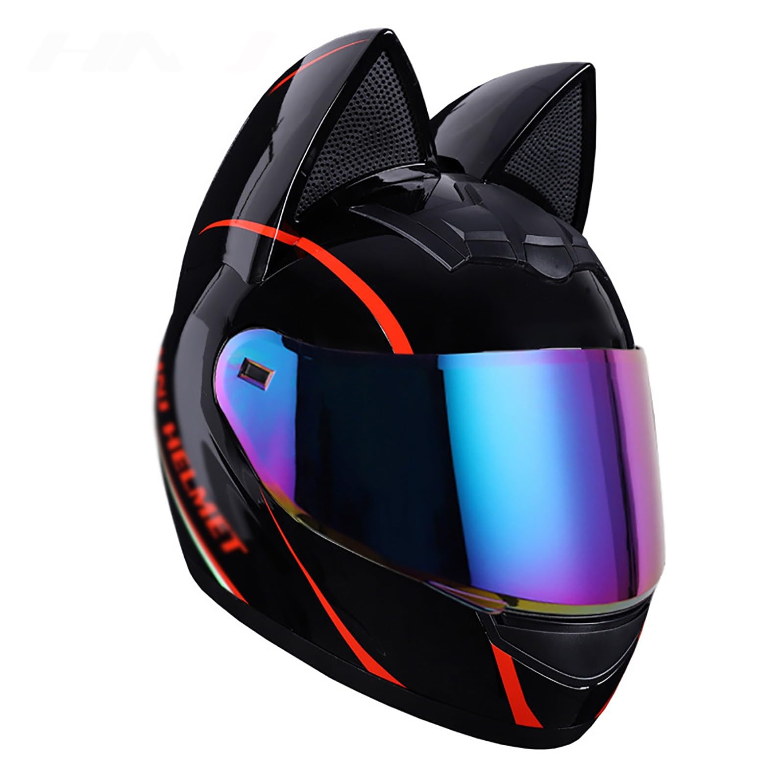 Amazon.co.jp: フルフェイスオートバイヘルメット猫耳モジュラー