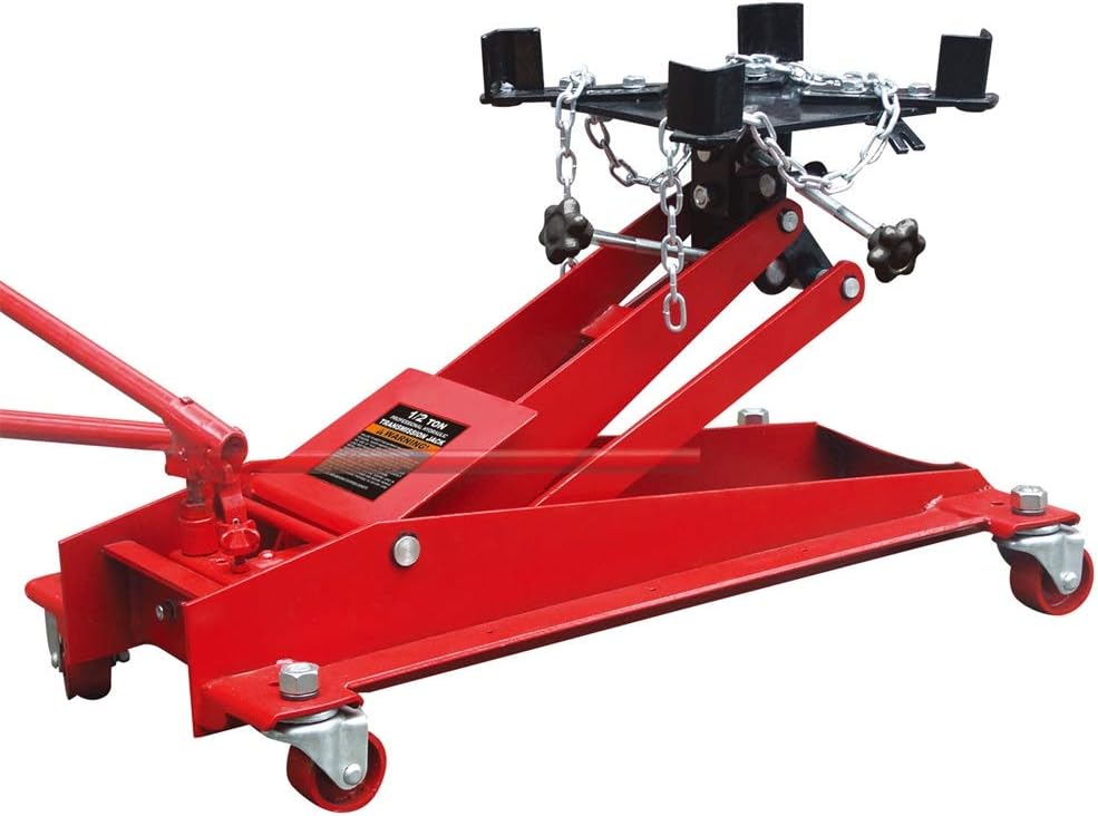 Hydraulic Roll-Under Transmission Service 1/2 Ton (1,000 lb) Capacity/Floor Jack, Red