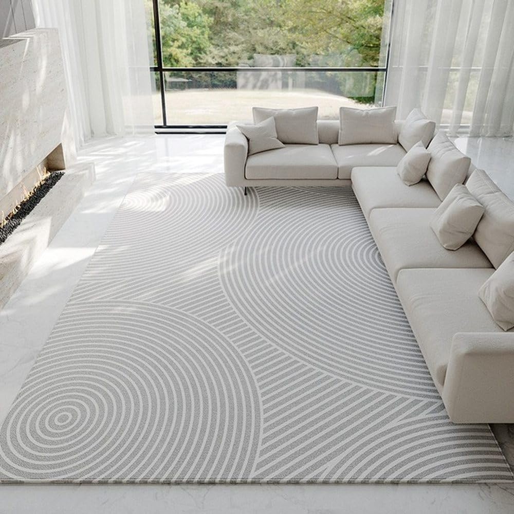Tapis abstrait gris clair confortable et facile d'entretien pour chambre