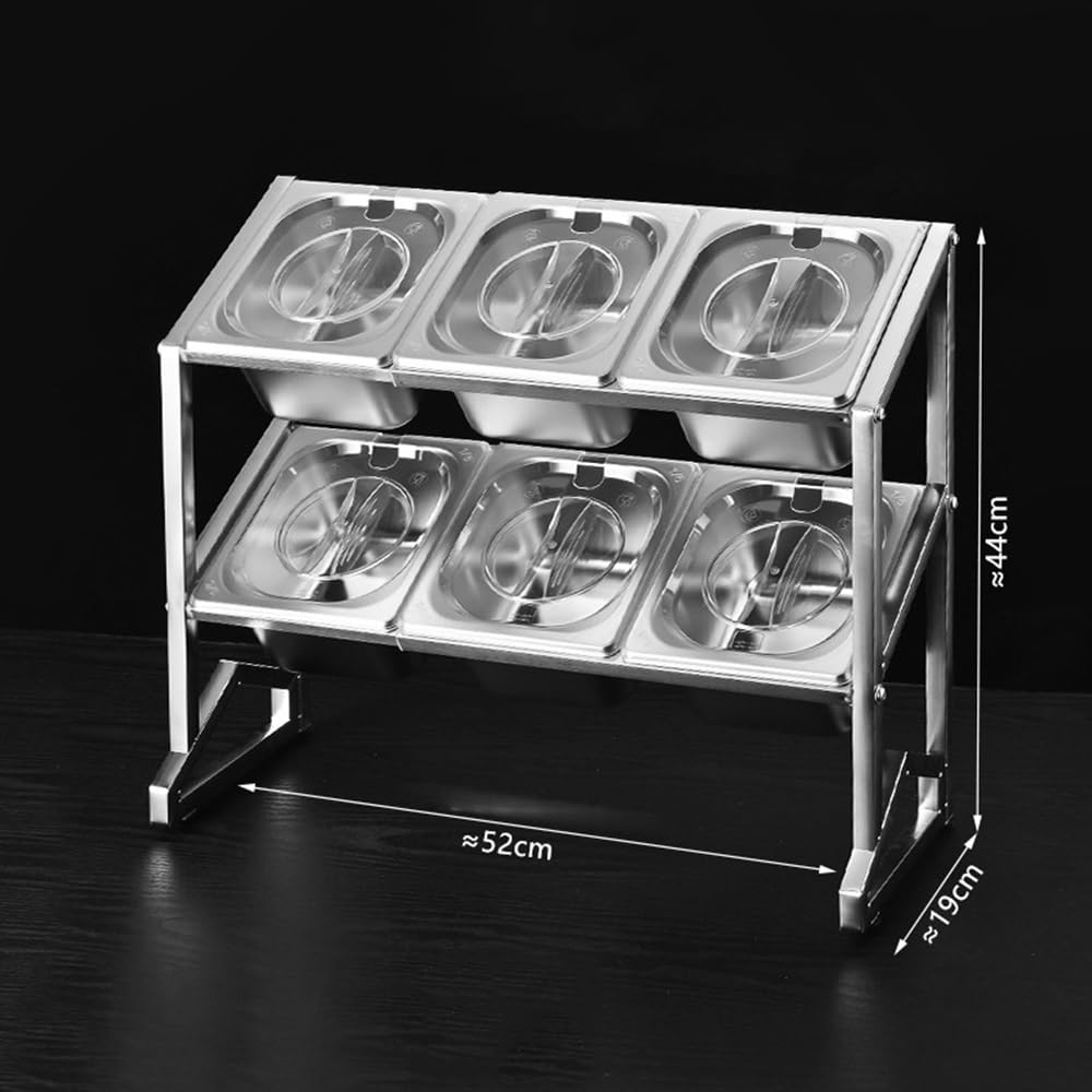 Especiero de acero inoxidable con cubierta transparente, compartimentos retráctiles, organizador de almacenamiento de encimera, 10 sartenes