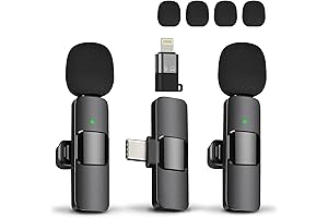 Wireless Lavalier Flexible Microphone for iPhone Android USB-C