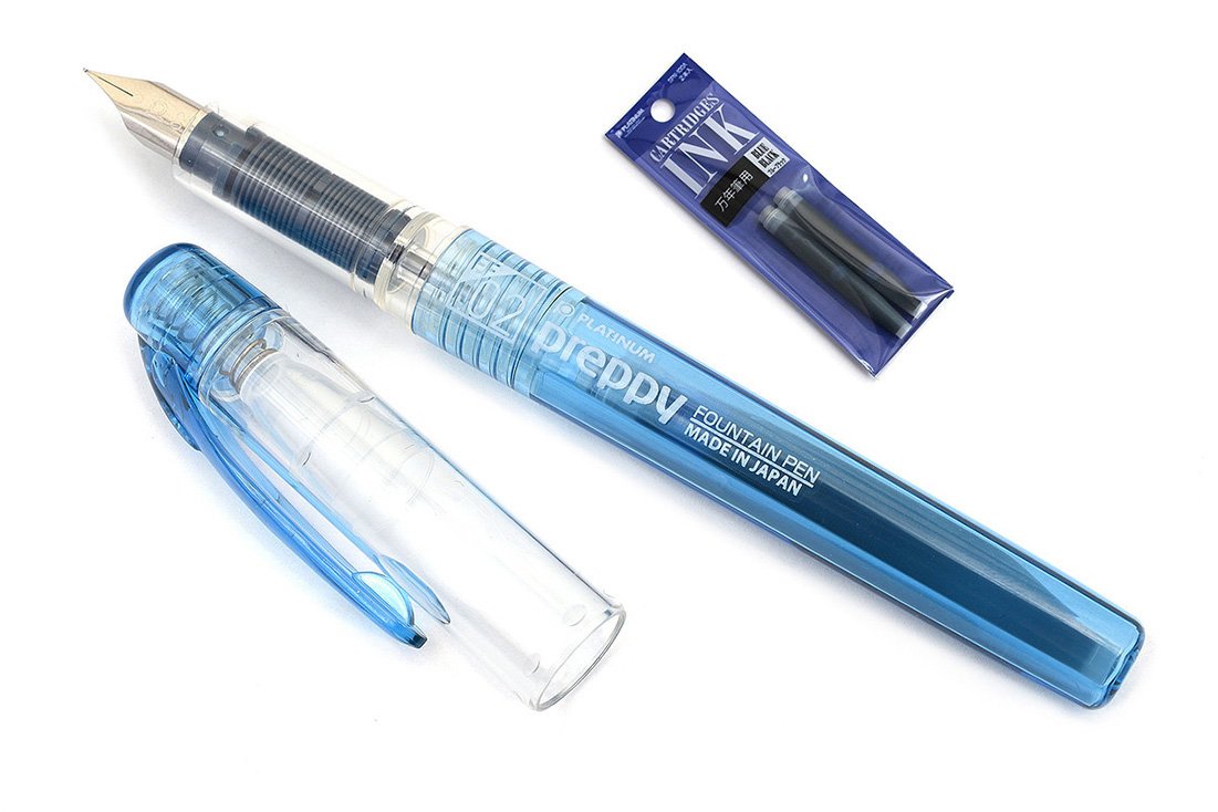 Platinum Preppy Extra Fine 02 Nib BlueBlack Fountain Pen With BlueBlack Ink Cartridge