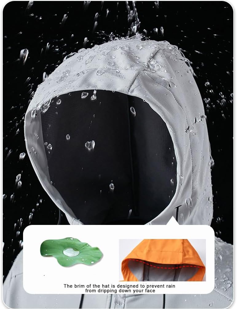 Waterproof Jacket Men - Lightweight Rain Jacket for Outdoor Adventures Softshell Fleece Jacket Winter Coats