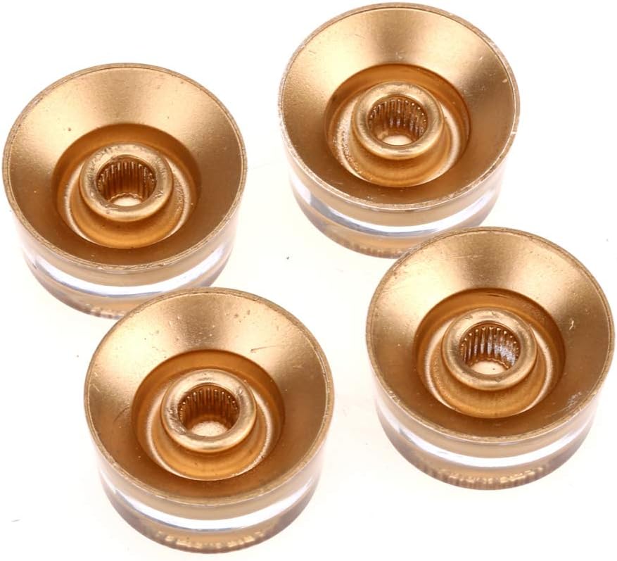 Musiclily Pro Metric Size 18 Splines Speed Control Knobs for Asia Import Guitar Bass Split Shaft Pots Gold (Set of 4) - Image 4