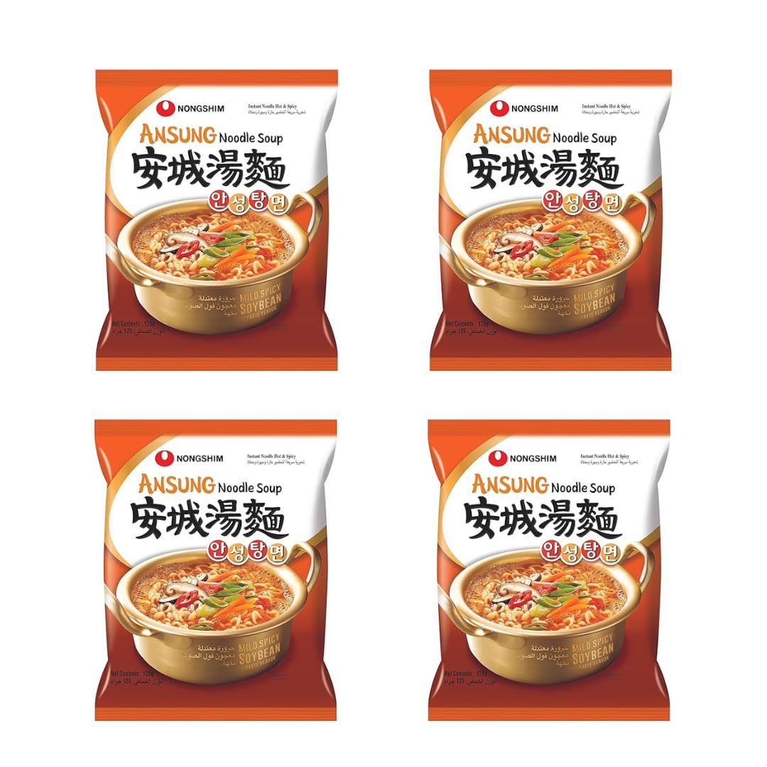 Nongshim Ansung Noodle Soup - Mild Spicy Soybean Paste Flavour, 125g (Pack of 4) (B0D6KTH5FB) Amazon Price History, Amazon Price Tracker