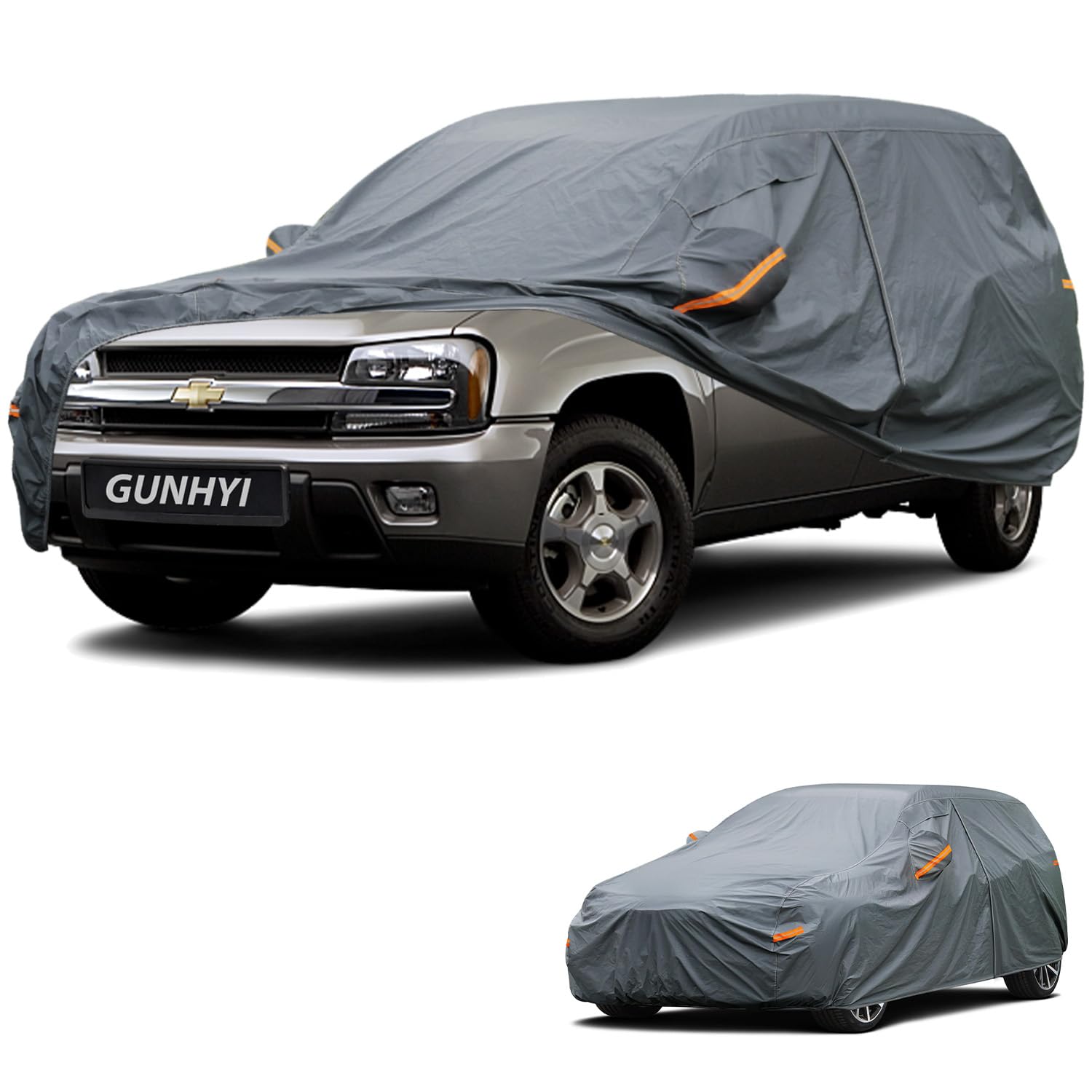 GUNHYI Premium Car Cover Custom Fit Chevrolet Trailblazer EXT(2001-2010), 16 Layers Heavy Duty Car Cover Waterproof All Weather with Zipper Door for Sun Rain Snow Dust Uv Protection