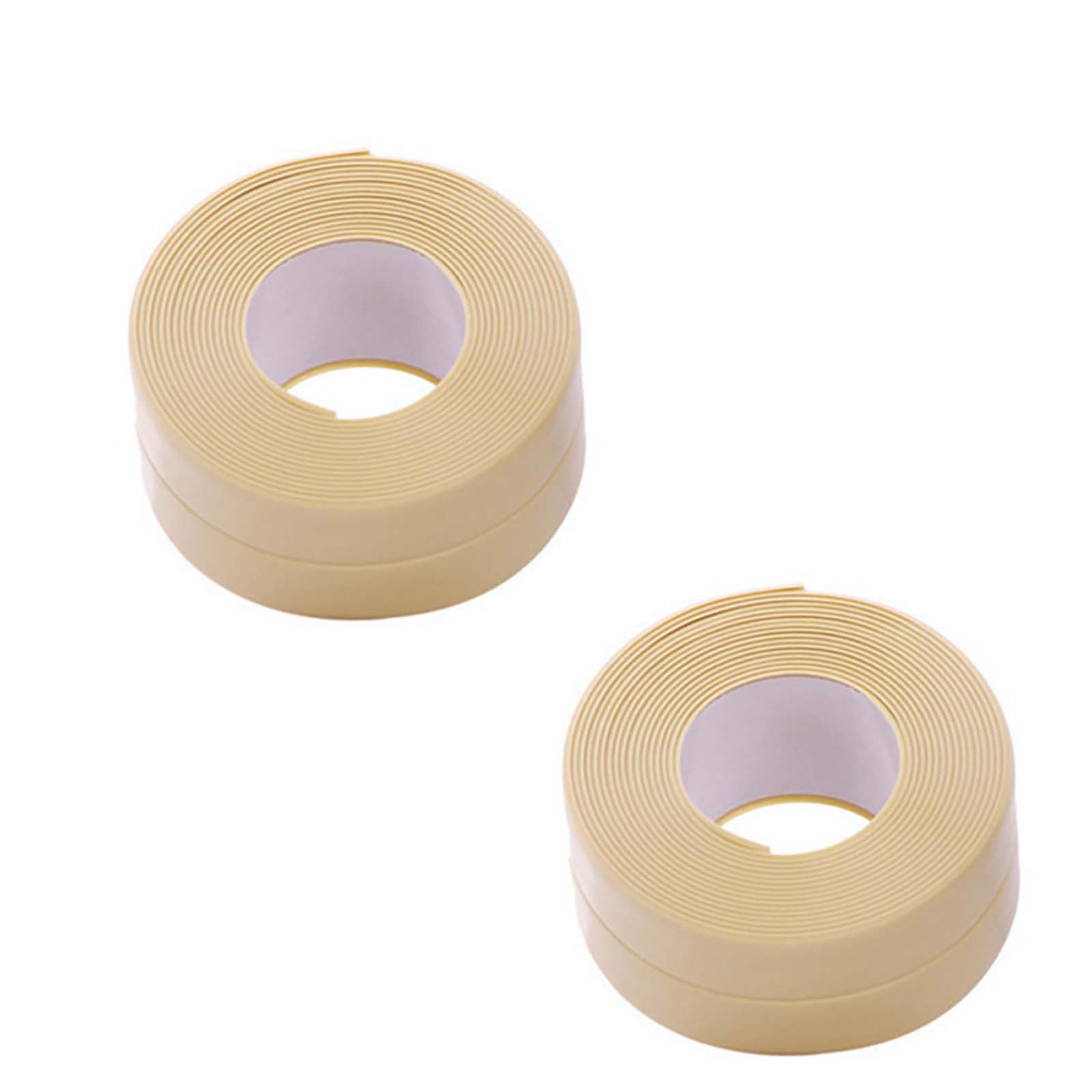 Vogueing Tool Mildew Proof Adhesive Tape,2pack White Edge Tape Self Adhesive Waterproof/Cockroach Prevention Tape for Bathroom/Kitchen/Toilet/Wall Corner(3.2m*3.8cm)