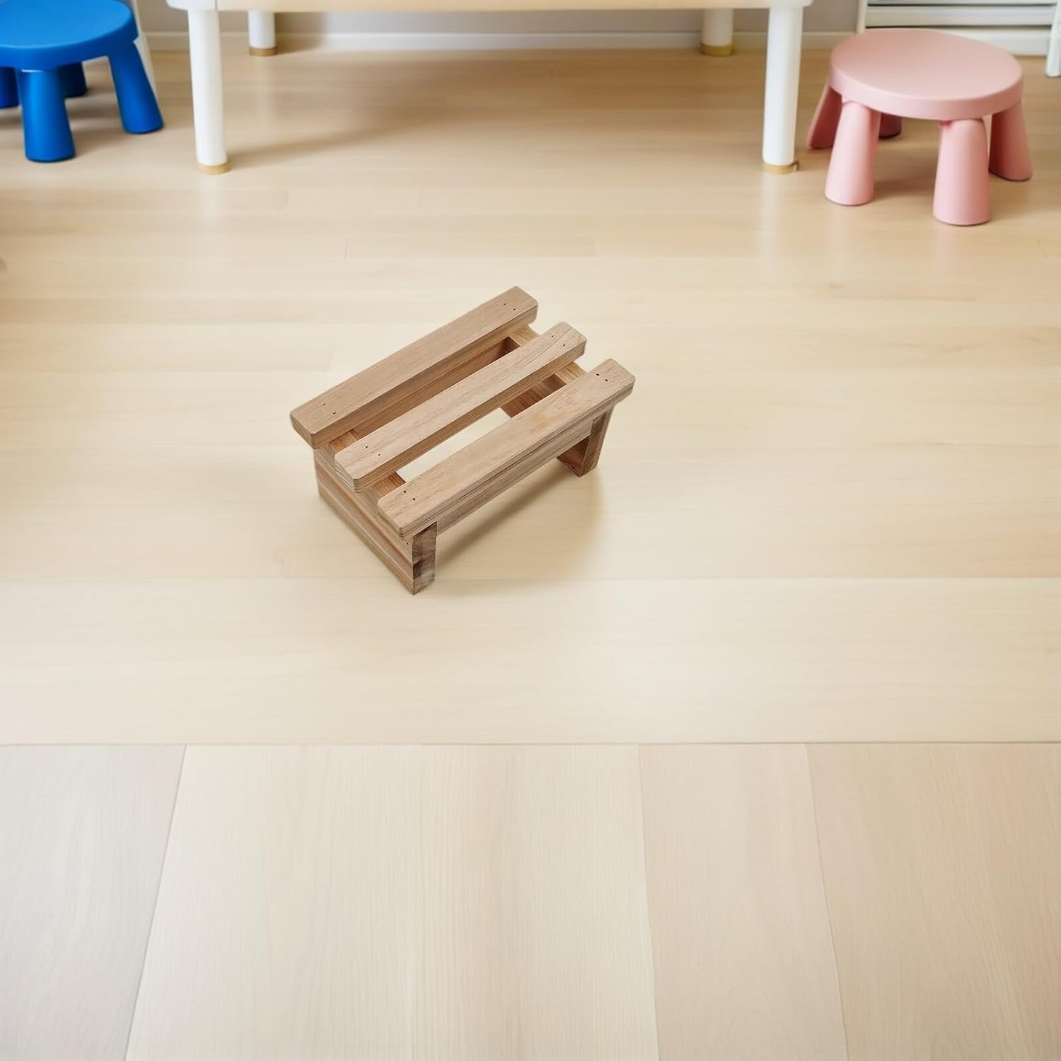 BESPORTBLE Wooden Step Stool Small Household Footstool Sturdy Wood Bench for S Seating and Shoe Changing Safe Premium Wood Material