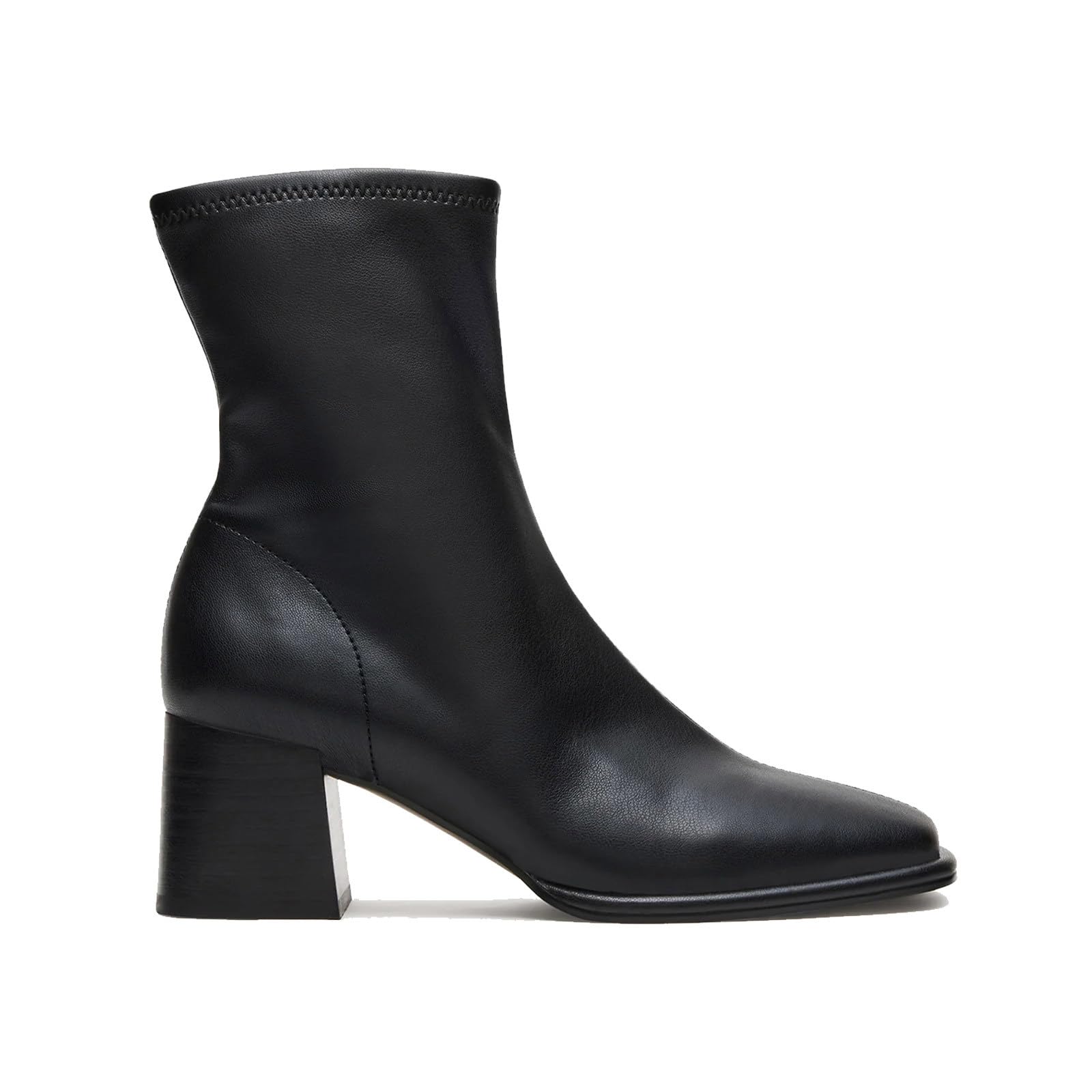 Womens Ankle Boots Square Toe Side Zipper Boots Comfortable Office Low Chunky Block Heel Short Booties