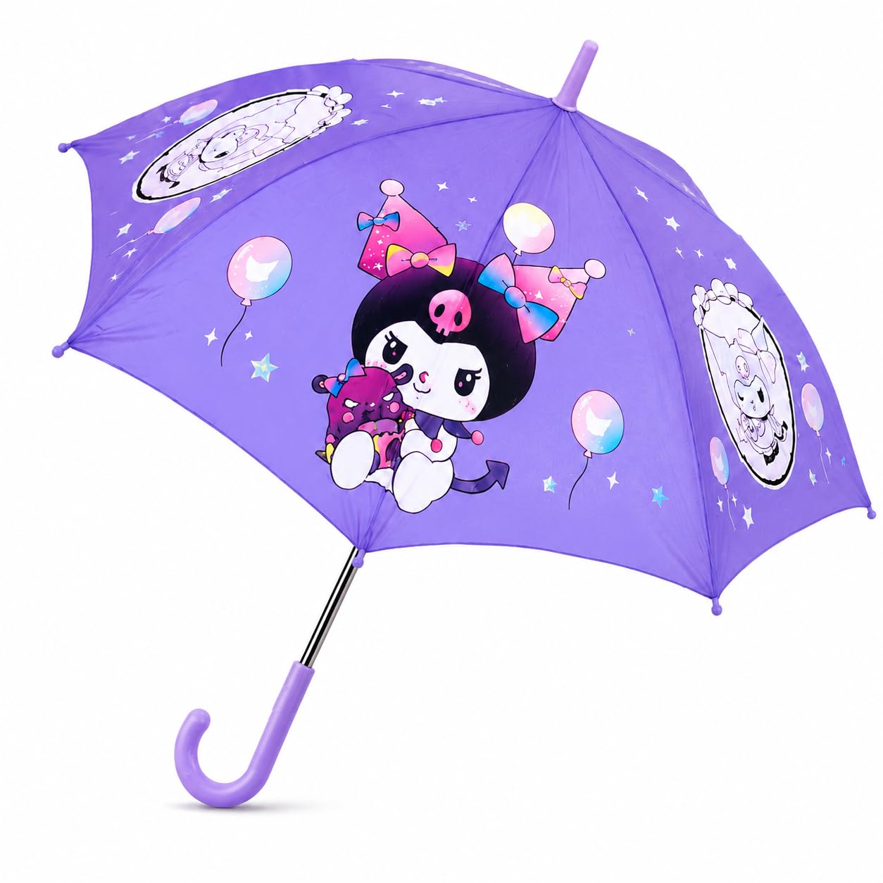 nino's Worlds Kids Umbrella for Boys & Girls | Transparent & Printed Waterproof Umbrella with Curved Handle | Lightweight Wind Resistant Rain Umbrella for School & Travel-image-5