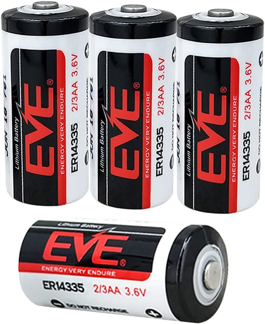 Paquete de 4 baterías de litio primarias ER14335 23AA 3.6V 1650mAh para PC industrial, RAM de computadora, equipo médico