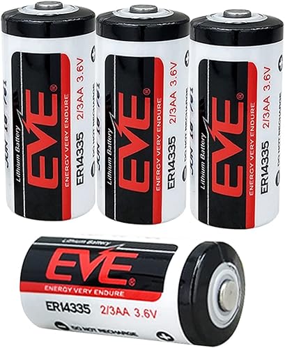 Paquete de 4 baterías de litio primarias ER14335 23AA 3.6V 1650mAh para PC industrial, RAM de computadora, equipo médico