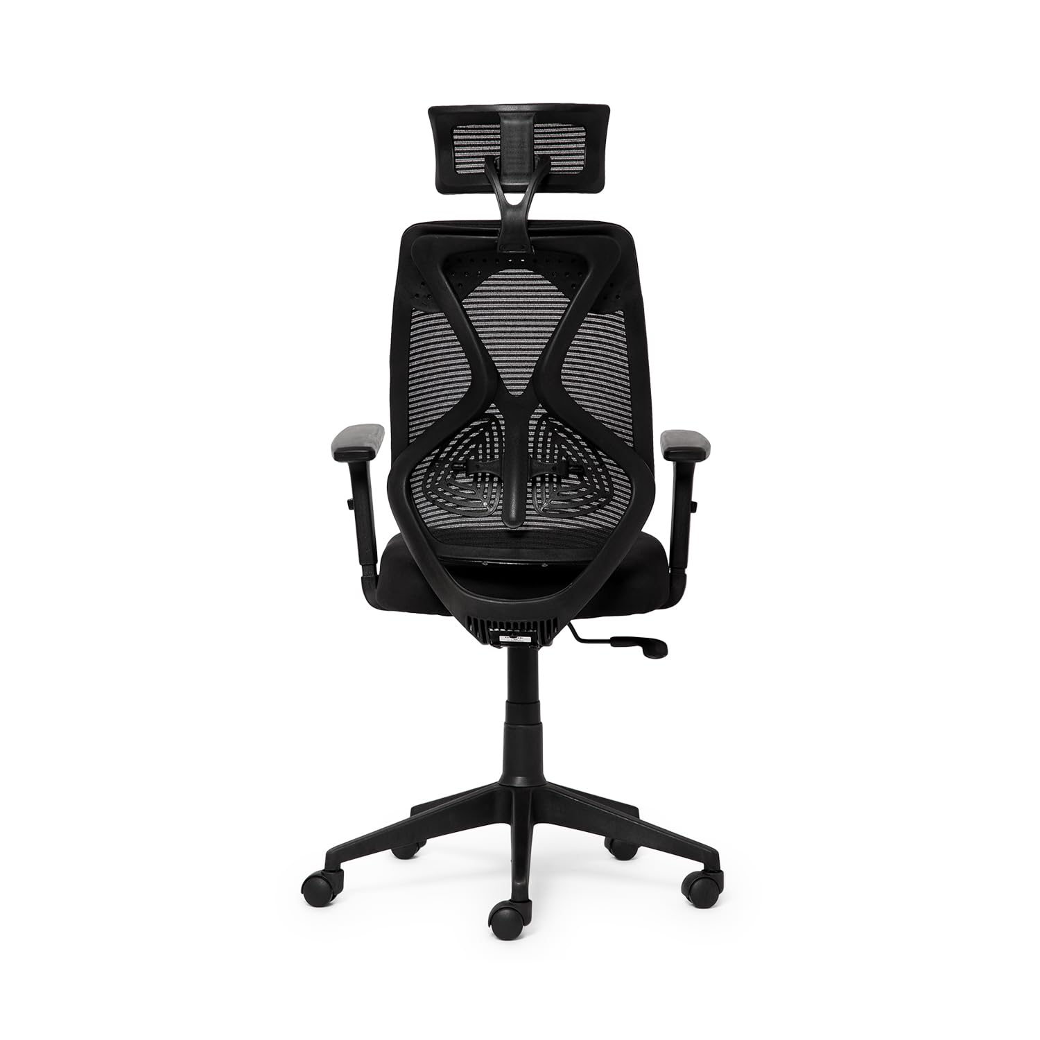 NROC Office Chair High Back Mesh Ergonomic Home Office Desk Chair with Adjustable Lumbar Support, Armrests, Tilt Lock Mechanism & Wheels| Computer, Gaming, Office Work at Home & Study (All Black)